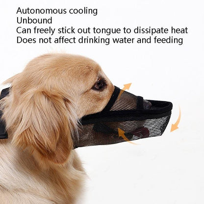 Dog Mouth Cover Anti-Bite Mesh Dog Mouth Cover Medium And Large Dogs Anti-Drop Mask Xl - Black