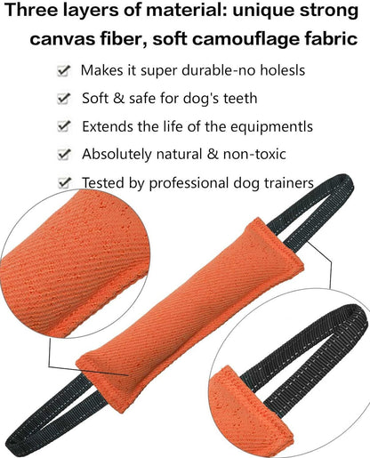 Red Durable 2-Pack Tug-of-War Dog Training Toy - Tear-Resistant, Safe & Interactive for All Breeds