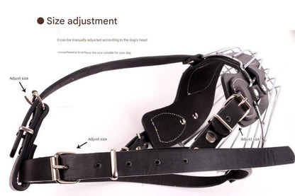Black Metal Basket Dog Muzzle - Anti-Bite & Anti-Barking - XL