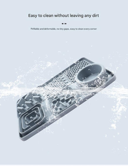 Pet Slow Feeder Lick Mat with Suction Cups - Anti-Anxiety Dog Feeding Mat(Blue)