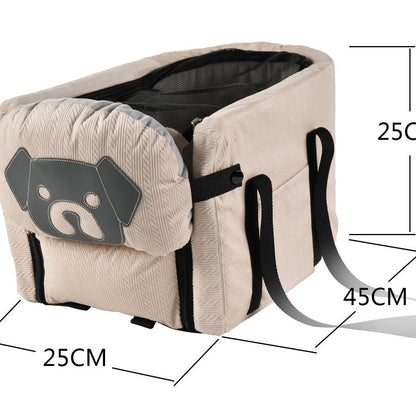 Pink Pet Car Booster Seat for Small Dogs & Cats - Safe Travel Carrier Bed