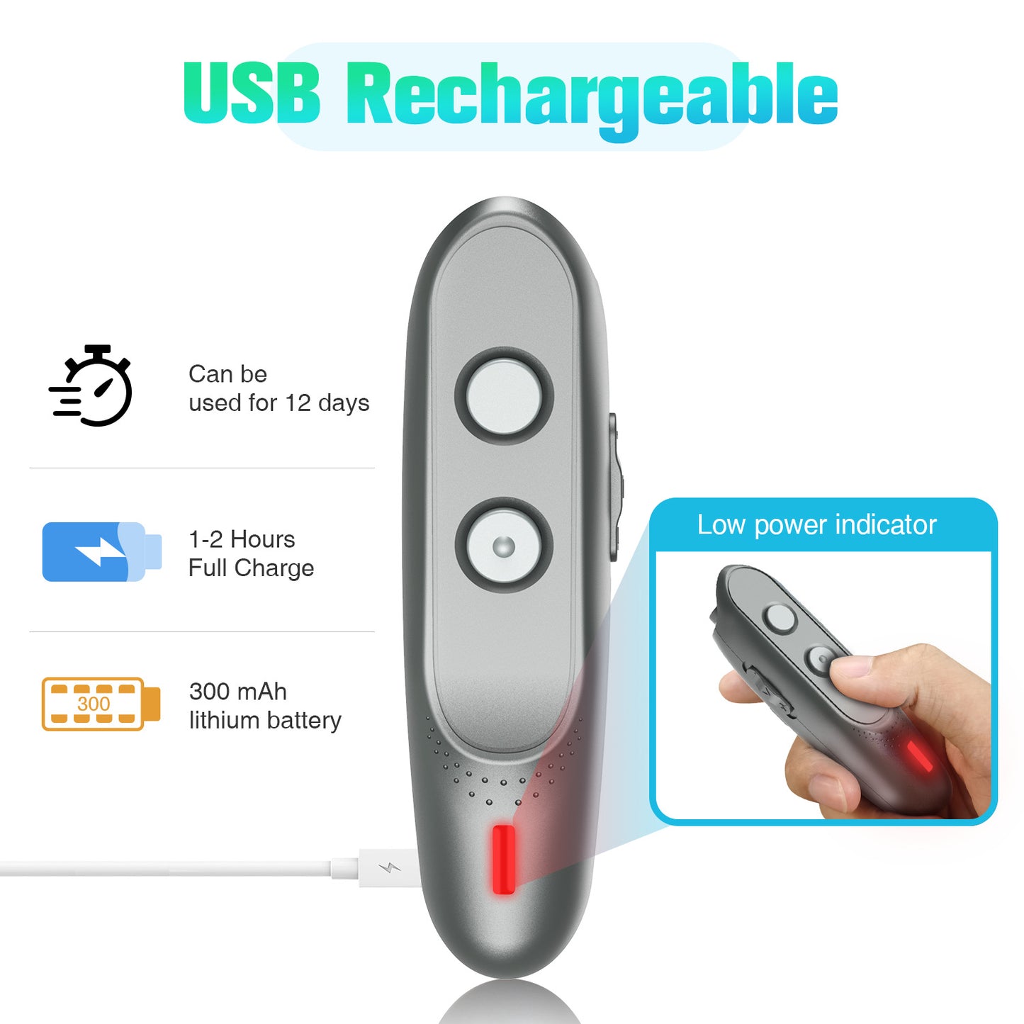 Handheld Ultrasonic Dog Training Device - Anti-Barking Stopper, 80x39x128mm, 86.5g
