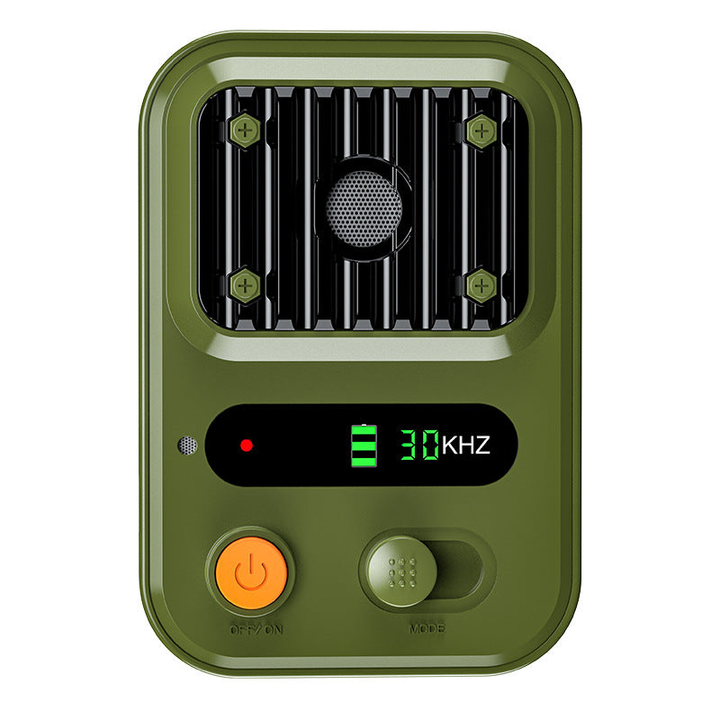 Green USB Rechargeable Color Screen Ultrasonic Dog Repeller - High-Power Anti-Bark Device, 9.2x5.6x13cm, 180g