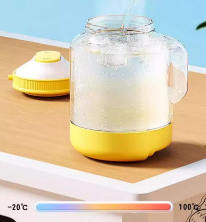 White Large Capacity 2-in-1 Pet Travel Water & Food Bottle Dispenser - Portable Outdoor Dog Feeder with Shoulder Strap